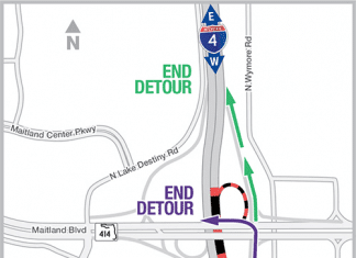 Eastbound I-4 Nighttime Traffic Diverted on May 2-5 I-4 construction detour | I-4 Exit Guide